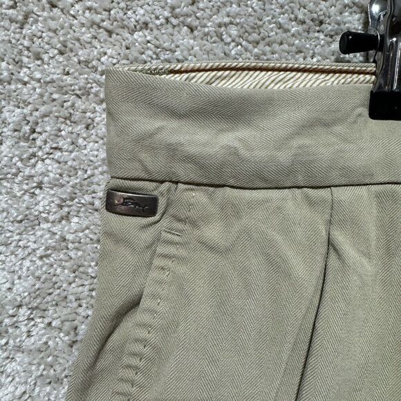 Tommy Bahama Casual Shorts Men's 38 Pleated Khaki‎ Brown Silk Cotton Blend - Picture 8 of 12